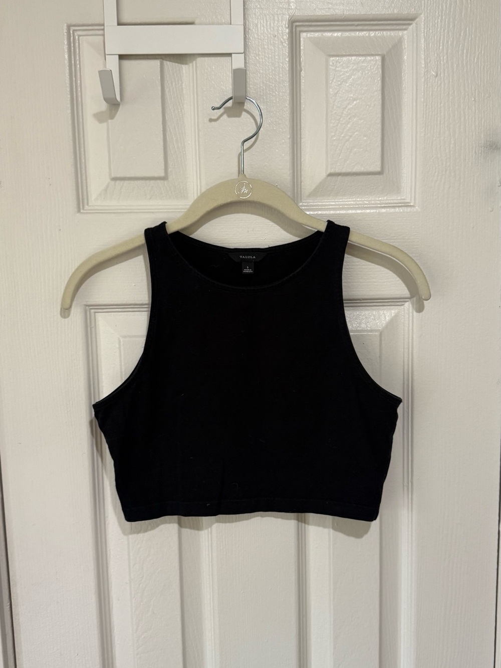 Aritzia Talula Black Cropped High-Neck Tank